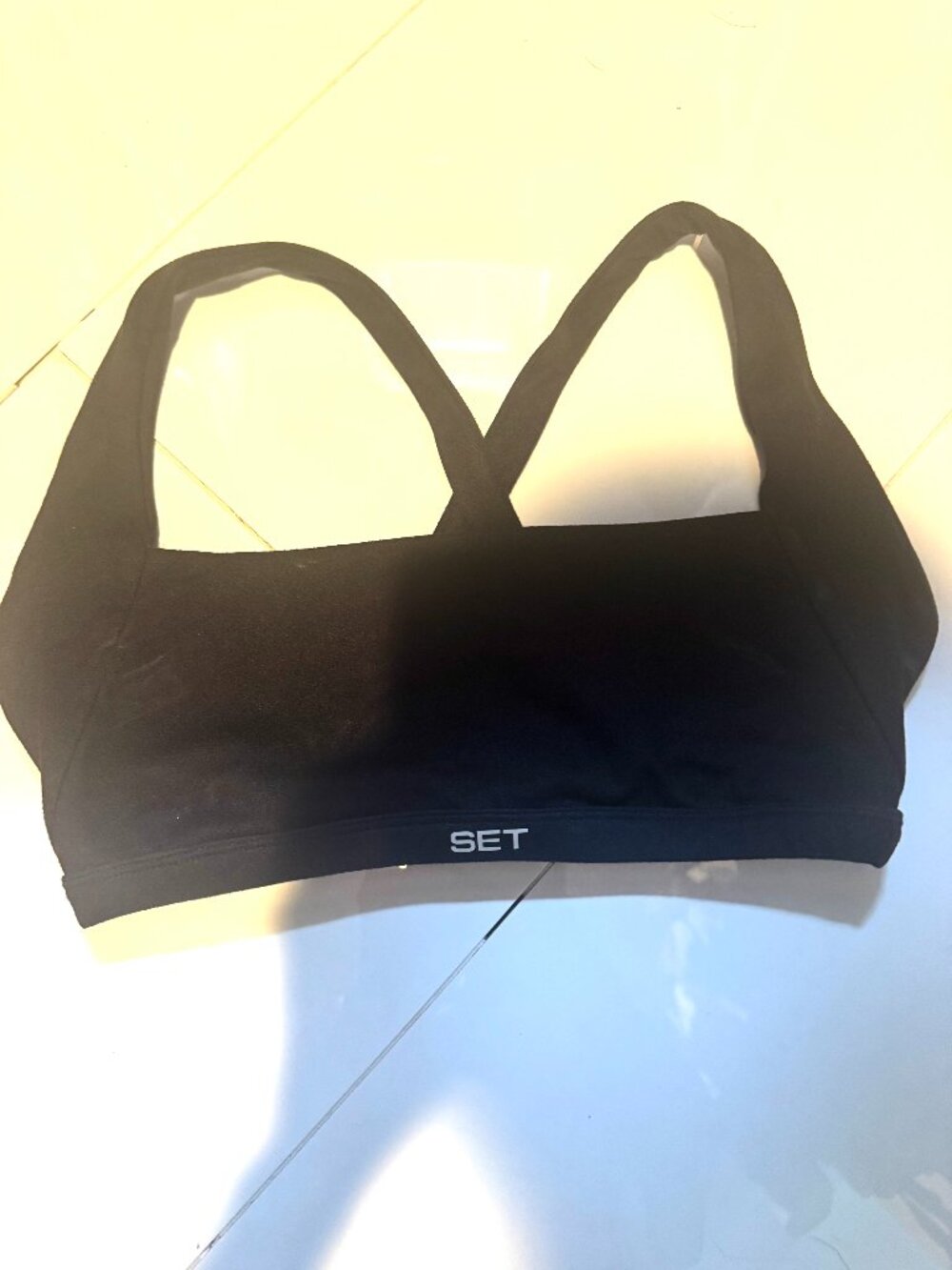 Set Active Black Sports Bra